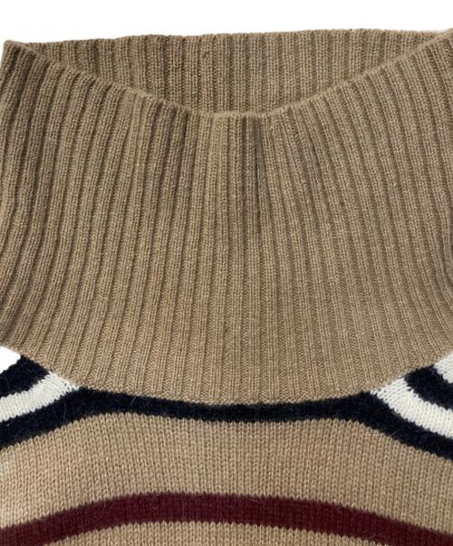BURBERRY BLACK LABEL（バーバリーブラックレーベル）BURBERRY BLACK LABEL (バーバリーブラックレーベル) タートルネックボーダーニット ブラウン サイズ:SIZE 1の古着・服飾アイテム