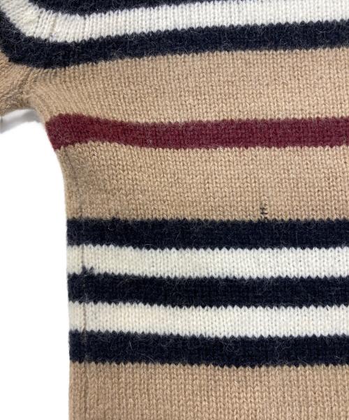 BURBERRY BLACK LABEL（バーバリーブラックレーベル）BURBERRY BLACK LABEL (バーバリーブラックレーベル) タートルネックボーダーニット ブラウン サイズ:SIZE 1の古着・服飾アイテム