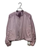 JUSGLITTYジャスグリッティー）の古着「サテンジップブルゾン」｜ピンク