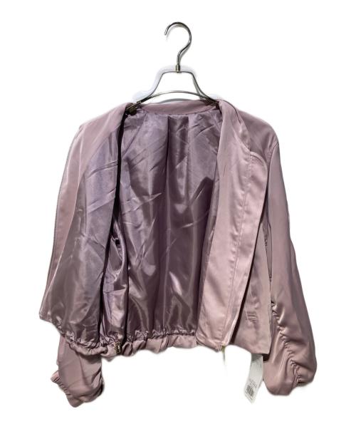 JUSGLITTY（ジャスグリッティー）JUSGLITTY (ジャスグリッティー) サテンジップブルゾン ピンク サイズ:1 未使用品の古着・服飾アイテム