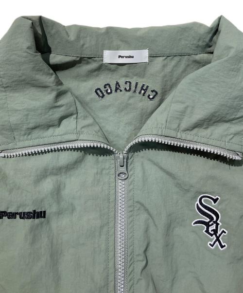 PERUSHU（ペルーシュ）PERUSHU (ペルーシュ) ダブルジップナイロンジャケット グリーン サイズ:Mの古着・服飾アイテム