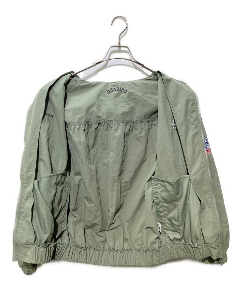 PERUSHU（ペルーシュ）PERUSHU (ペルーシュ) ダブルジップナイロンジャケット グリーン サイズ:Mの古着・服飾アイテム