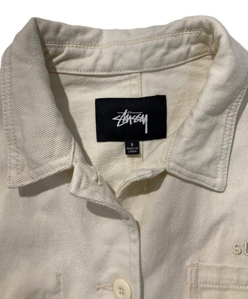 stussy（ステューシー）stussy (ステューシー) デニムカバーオール ホワイト サイズ:Sの古着・服飾アイテム