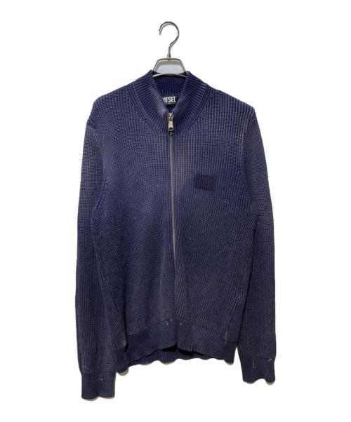 DIESEL（ディーゼル）DIESEL (ディーゼル) K-KENTUCKY ZIP ニットジャケット ネイビー サイズ:Mの古着・服飾アイテム