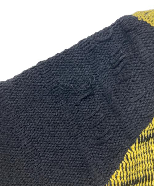 DIESEL（ディーゼル）DIESEL (ディーゼル) クルーネックニット ブラック×イエロ―×パープル サイズ:Mの古着・服飾アイテム