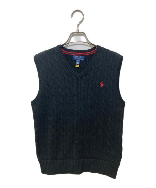POLO RALPH LAUREN（ポロ・ラルフローレン）POLO RALPH LAUREN (ポロ・ラルフローレン) ニットベスト ネイビー サイズ:SIZE L(14-16)の古着・服飾アイテム