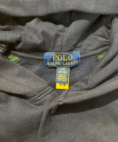 POLO RALPH LAUREN（ポロ・ラルフローレン）POLO RALPH LAUREN (ポロ・ラルフローレン) フーディスタジャン ネイビー×グリーン サイズ:L(14-16)の古着・服飾アイテム