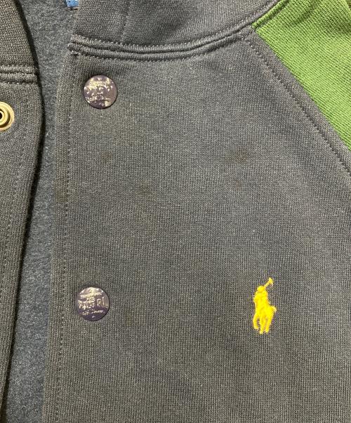 POLO RALPH LAUREN（ポロ・ラルフローレン）POLO RALPH LAUREN (ポロ・ラルフローレン) フーディスタジャン ネイビー×グリーン サイズ:L(14-16)の古着・服飾アイテム