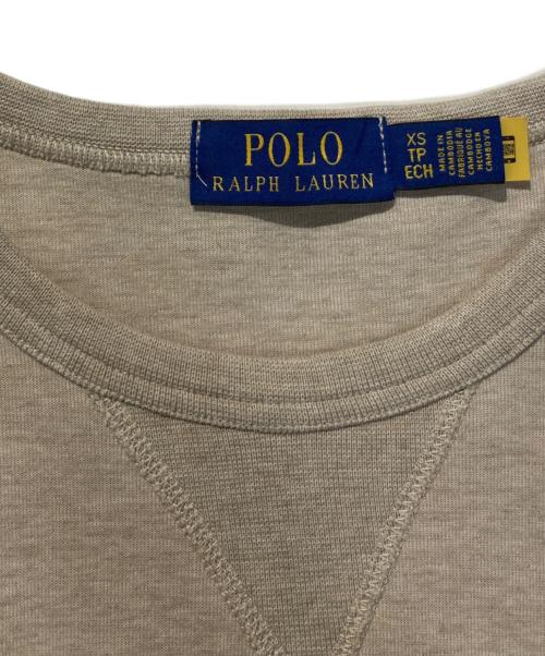 POLO RALPH LAUREN（ポロ・ラルフローレン）POLO RALPH LAUREN (ポロ・ラルフローレン) クルーネックスウェット ベージュ サイズ:SIZE XSの古着・服飾アイテム