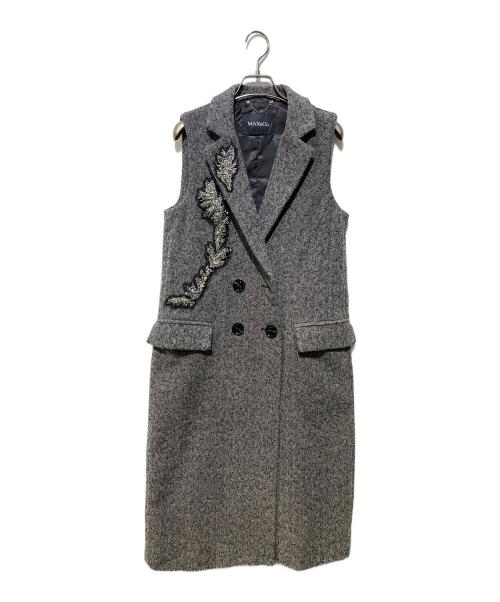 MAX&Co.（マックスアンドコー）MAX&Co. (マックスアンドコー) ヘリンボーンロングジレ グレー サイズ:36の古着・服飾アイテム