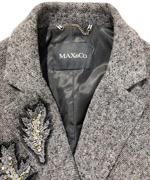MAX&Co.（マックスアンドコー）MAX&Co. (マックスアンドコー) ヘリンボーンロングジレ グレー サイズ:36の古着・服飾アイテム