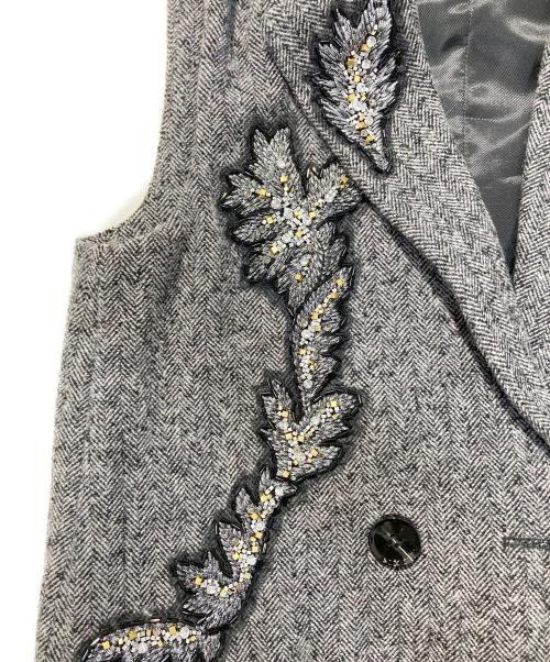 MAX&Co.（マックスアンドコー）MAX&Co. (マックスアンドコー) ヘリンボーンロングジレ グレー サイズ:36の古着・服飾アイテム