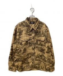 RRL（ダブルアールエル）の古着「エクエステリアンプリントモールスキンワークシャツ」｜ブラウン