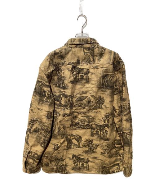RRL（ダブルアールエル）RRL (ダブルアールエル) エクエステリアンプリントモールスキンワークシャツ ブラウン サイズ:XLの古着・服飾アイテム