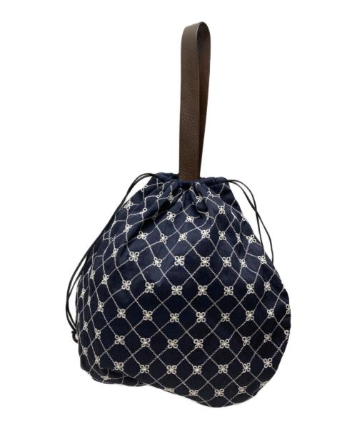 mina perhonen（ミナ ペルホネン）mina perhonen (ミナ ペルホネン) pear bag flower beads ネイビーの古着・服飾アイテム
