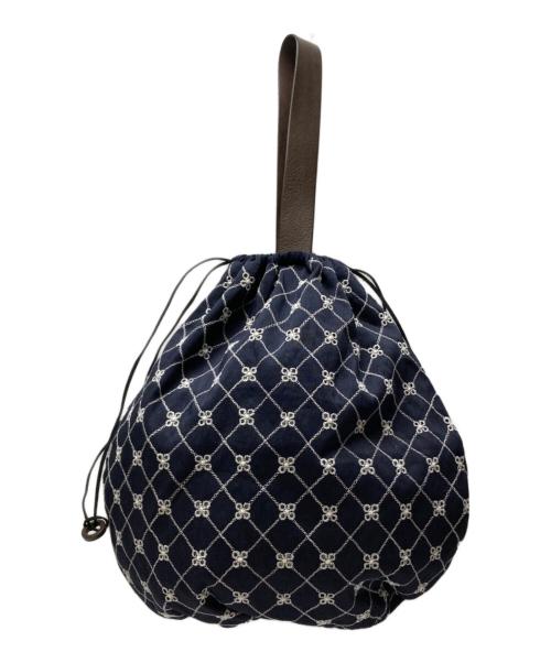 mina perhonen（ミナ ペルホネン）mina perhonen (ミナ ペルホネン) pear bag flower beads ネイビーの古着・服飾アイテム