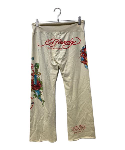 Ed Hardy（エド ハーディー）Ed Hardy (エド ハーディー) フレアパンツ ベージュ サイズ:Sの古着・服飾アイテム