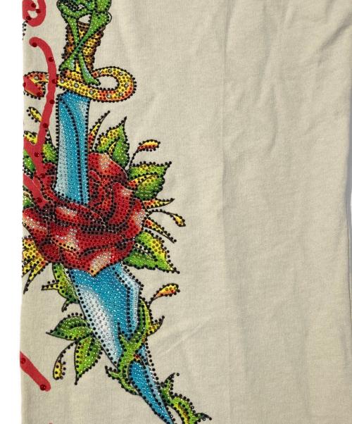 Ed Hardy（エド ハーディー）Ed Hardy (エド ハーディー) フレアパンツ ベージュ サイズ:Sの古着・服飾アイテム