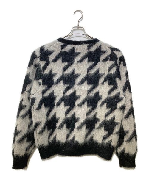 Fake Ass Flowers（フェイク アス フラワーズ）Fake Ass Flowers (フェイク アス フラワーズ) モヘアカーディガン Houndstooth Cardigan グレー サイズ:SIZE 2の古着・服飾アイテム