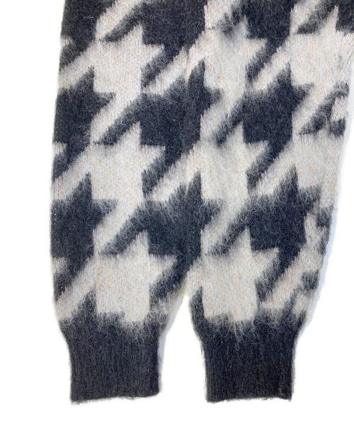 Fake Ass Flowers（フェイク アス フラワーズ）Fake Ass Flowers (フェイク アス フラワーズ) モヘアカーディガン Houndstooth Cardigan グレー サイズ:SIZE 2の古着・服飾アイテム