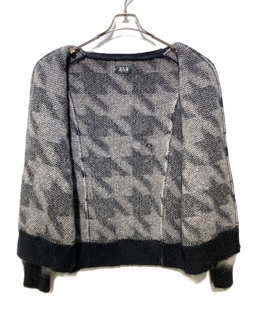 Fake Ass Flowers（フェイク アス フラワーズ）Fake Ass Flowers (フェイク アス フラワーズ) モヘアカーディガン Houndstooth Cardigan グレー サイズ:SIZE 2の古着・服飾アイテム