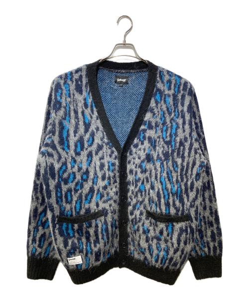 Schott（ショット）Schott (ショット) SHAGGY KNIT LEOPARD グレー×ブルー サイズ:XLの古着・服飾アイテム