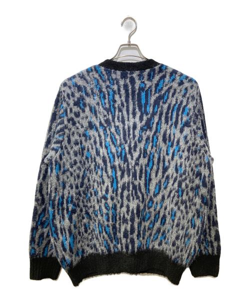 Schott（ショット）Schott (ショット) SHAGGY KNIT LEOPARD グレー×ブルー サイズ:XLの古着・服飾アイテム