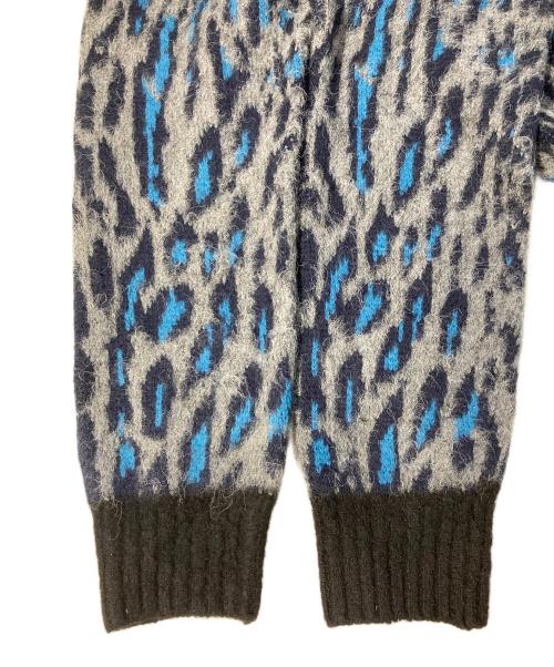 Schott（ショット）Schott (ショット) SHAGGY KNIT LEOPARD グレー×ブルー サイズ:XLの古着・服飾アイテム