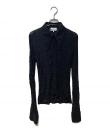 GANNI（ガニー）の古着「Stretch Lace Shirt」｜ブラック