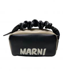 MARNI（マルニ）の古着「ボックスクラッチハンドバッグ」｜ベージュ×ブラック