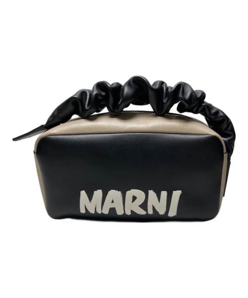 MARNI（マルニ）MARNI (マルニ) ボックスクラッチハンドバッグ ベージュ×ブラックの古着・服飾アイテム