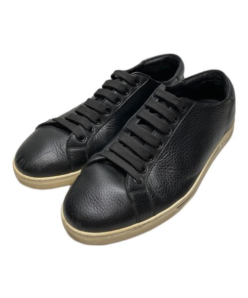 DOLCE & GABBANA（ドルチェ＆ガッバーナ）DOLCE & GABBANA (ドルチェ＆ガッバーナ) レザースニーカー ブラック サイズ:6の古着・服飾アイテム