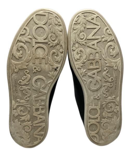 DOLCE & GABBANA（ドルチェ＆ガッバーナ）DOLCE & GABBANA (ドルチェ＆ガッバーナ) レザースニーカー ブラック サイズ:6の古着・服飾アイテム