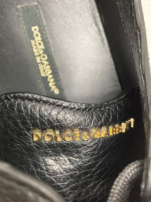 DOLCE & GABBANA（ドルチェ＆ガッバーナ）DOLCE & GABBANA (ドルチェ＆ガッバーナ) レザースニーカー ブラック サイズ:6の古着・服飾アイテム