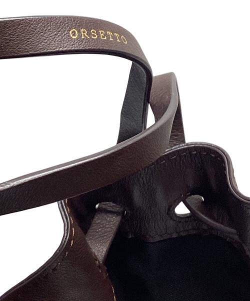ORSETTO（オルセット）ORSETTO (オルセット) ORO レザー巾着バッグ ブラウンの古着・服飾アイテム