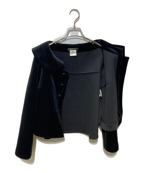 Rene basic（ルネベーシック）Rene basic (ルネベーシック) ベロアジャケット ブラック サイズ:36の古着・服飾アイテム