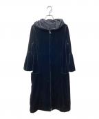 Rene basicルネベーシック）の古着「フーディベロアコート」｜ブラック