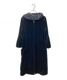 Rene basic（ルネベーシック）の古着「フーディベロアコート」｜ブラック