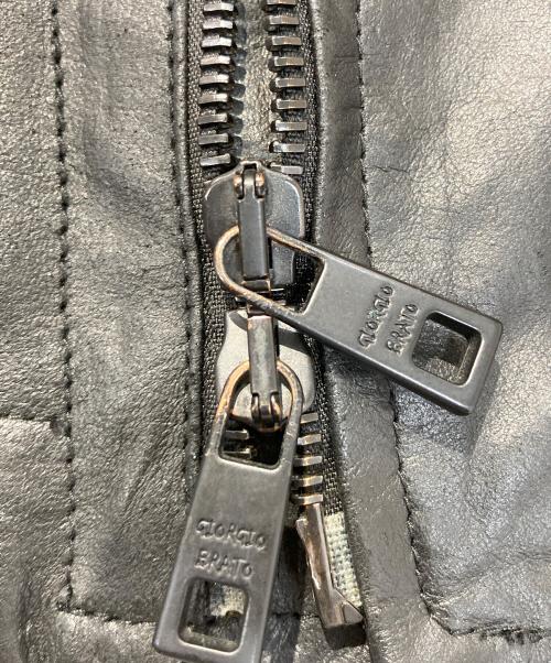 GIORGIO BRATO（ジョルジョブラッド）GIORGIO BRATO (ジョルジョブラッド) レザージャケット ブラック サイズ:SIZE48の古着・服飾アイテム