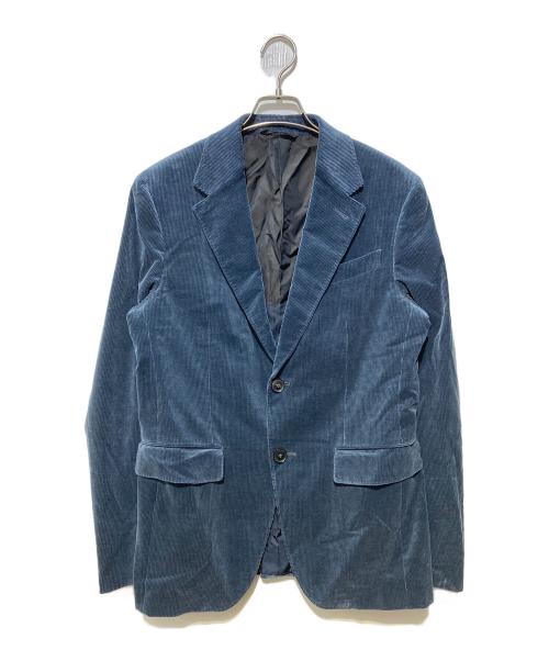 ERMENEGILDO ZEGNA（エルメネジルド・ゼニア）ERMENEGILDO ZEGNA (エルメネジルド・ゼニア) コーデュロイカシミア混テーラードジャケット ネイビー サイズ:48の古着・服飾アイテム