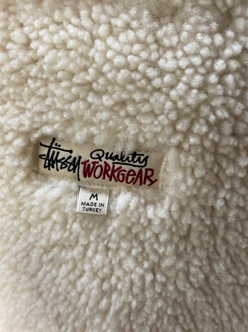 stussy（ステューシー）stussy (ステューシー) Shearling Hooded Jaket ベージュ サイズ:Mの古着・服飾アイテム