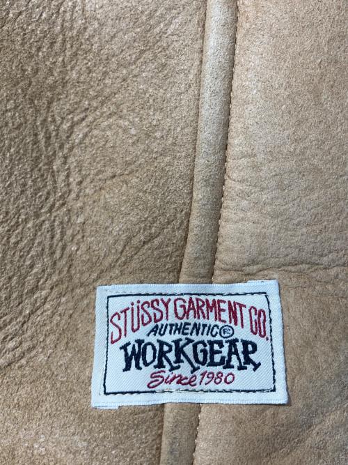 stussy（ステューシー）stussy (ステューシー) Shearling Hooded Jaket ベージュ サイズ:Mの古着・服飾アイテム