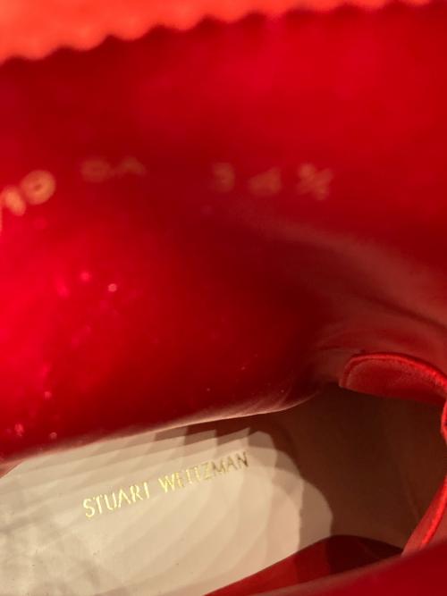STUART WEITZMAN（スチュアートワイツマン）STUART WEITZMAN (スチュアートワイツマン) スエードストレッチブーディー レッド サイズ:36 1/2の古着・服飾アイテム