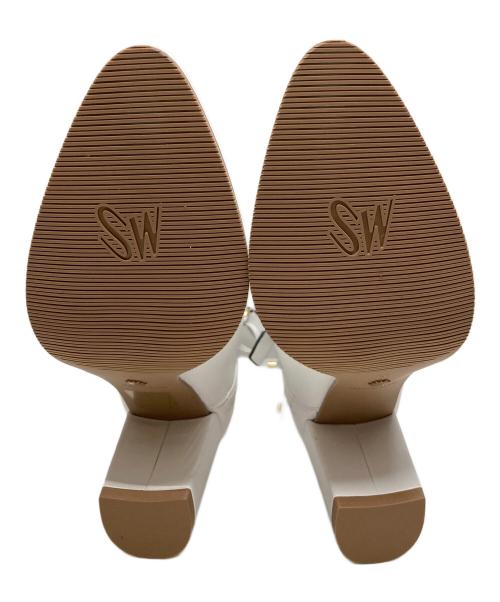 STUART WEITZMAN（スチュアートワイツマン）STUART WEITZMAN (スチュアートワイツマン) ホワイトナッパレザーショートブーツ ホワイト サイズ:35の古着・服飾アイテム