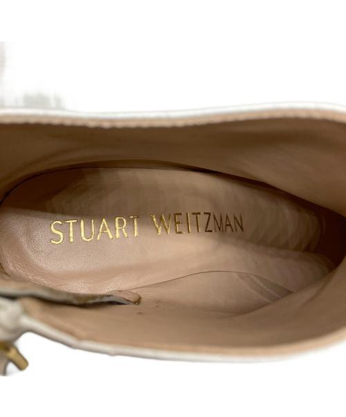 STUART WEITZMAN（スチュアートワイツマン）STUART WEITZMAN (スチュアートワイツマン) ホワイトナッパレザーショートブーツ ホワイト サイズ:35の古着・服飾アイテム