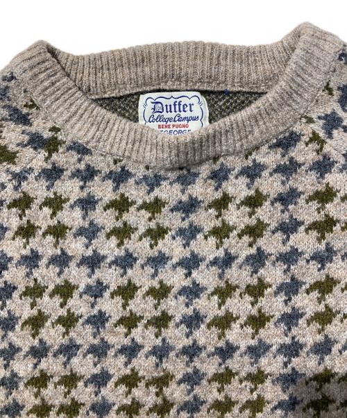 The Duffer of ST.George（ザ ダファーオブセントジョージ）The Duffer of ST.George (ザ ダファーオブセントジョージ) ガンクラブチェックニット ベージュ サイズ:Lの古着・服飾アイテム