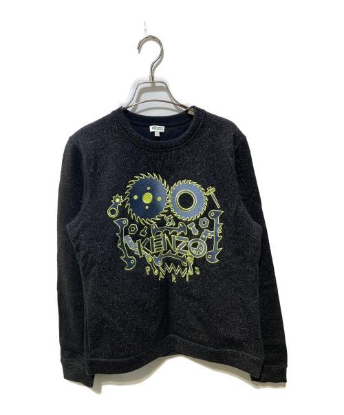 KENZO（ケンゾー）KENZO (ケンゾー) 刺繍ロゴクルーネックスウェット ブラック サイズ:Lの古着・服飾アイテム