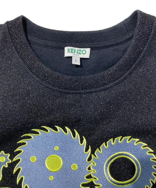 KENZO（ケンゾー）KENZO (ケンゾー) 刺繍ロゴクルーネックスウェット ブラック サイズ:Lの古着・服飾アイテム