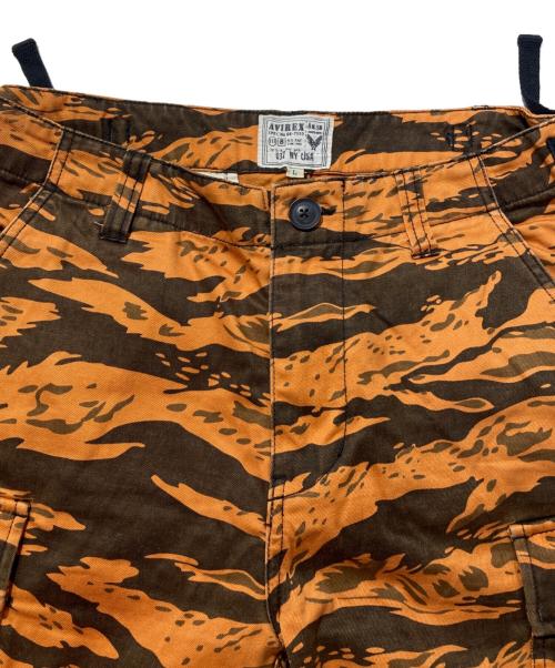 AVIREX（アヴィレックス）AVIREX (アヴィレックス) タイガーストライプ柄カーゴパンツ オレンジ サイズ:Lの古着・服飾アイテム