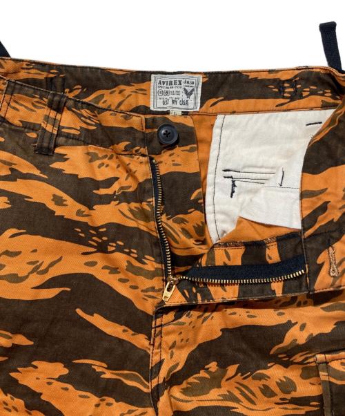 AVIREX（アヴィレックス）AVIREX (アヴィレックス) タイガーストライプ柄カーゴパンツ オレンジ サイズ:Lの古着・服飾アイテム